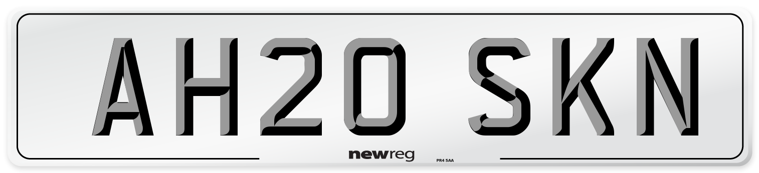 AH20 SKN Number Plate from New Reg